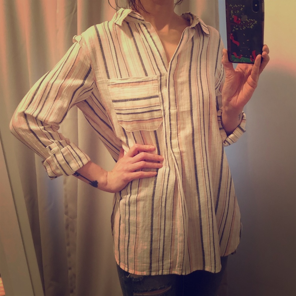 NWOT Sanctuary | Linen Blend Collared Popover